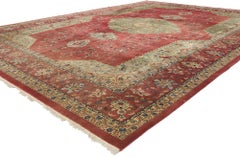 Vintage Red and Green Agra Carpet