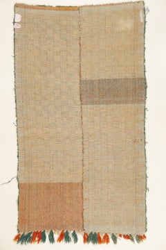 Vintage Red and Green Checkerboard Turkish Tulu Rug