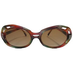 Vintage Red and Green French Sunglasses