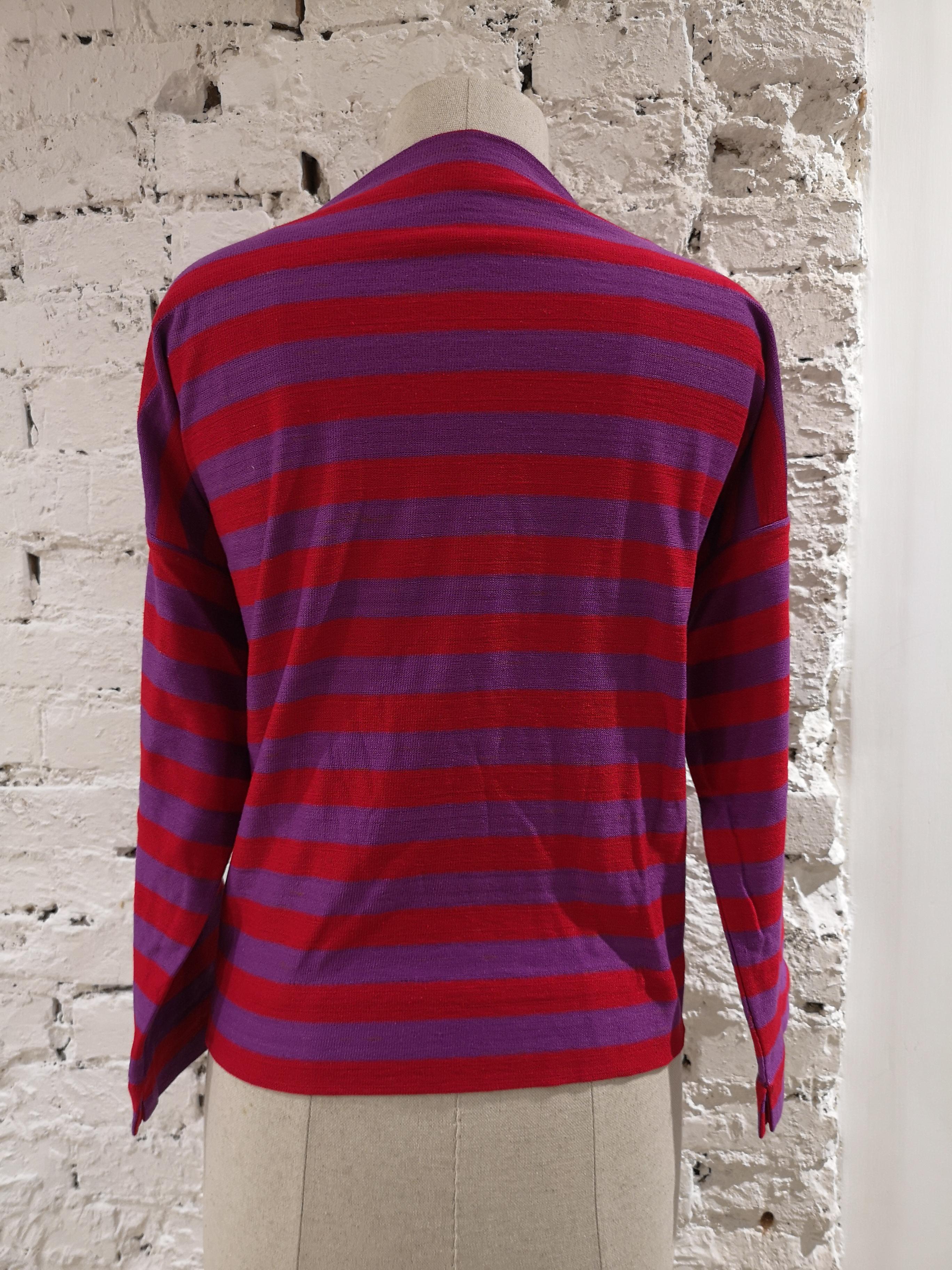 Red Vintage red and purple stripes t-shirt sweater