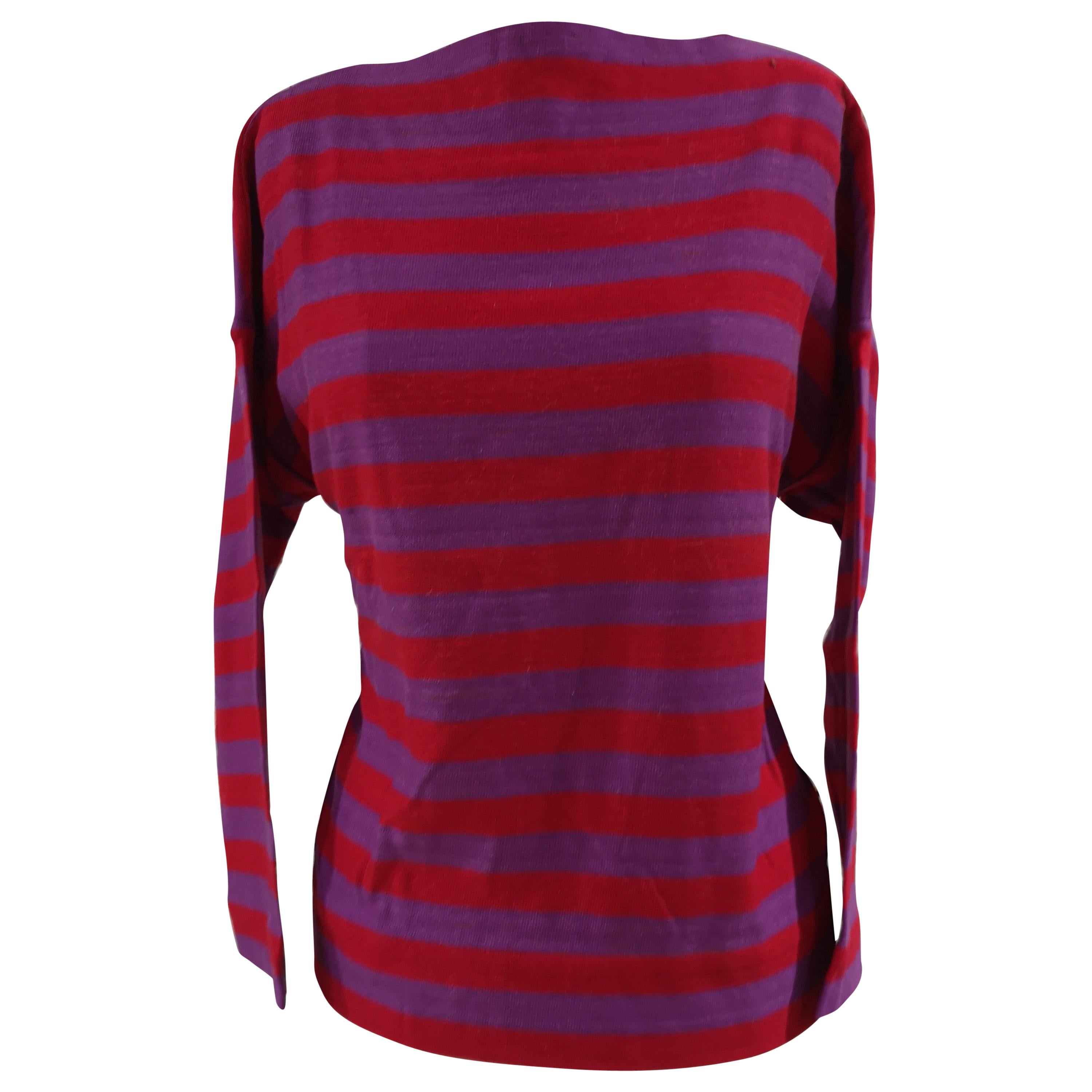 Vintage red and purple stripes t-shirt sweater