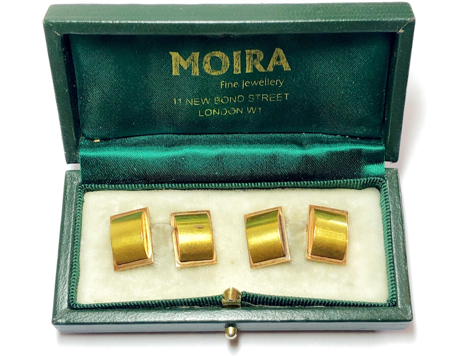 Men's Vintage Red and Yellow Gold Cufflinks For Sale
