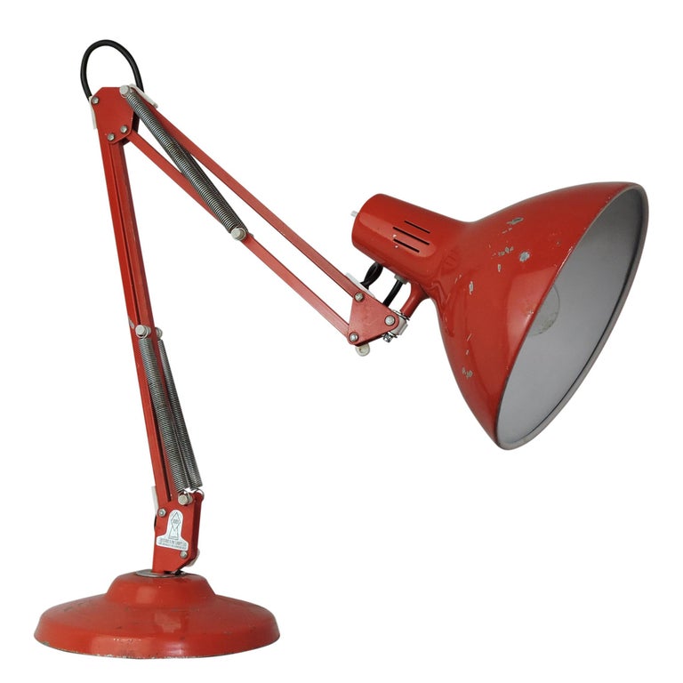 Vintage Red Anglepoise Desk Lamp from 1001 Lamps, London, 1960s For Sale at 1stdibs