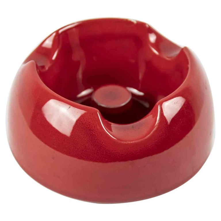Red ashtray ceramic, 1970s