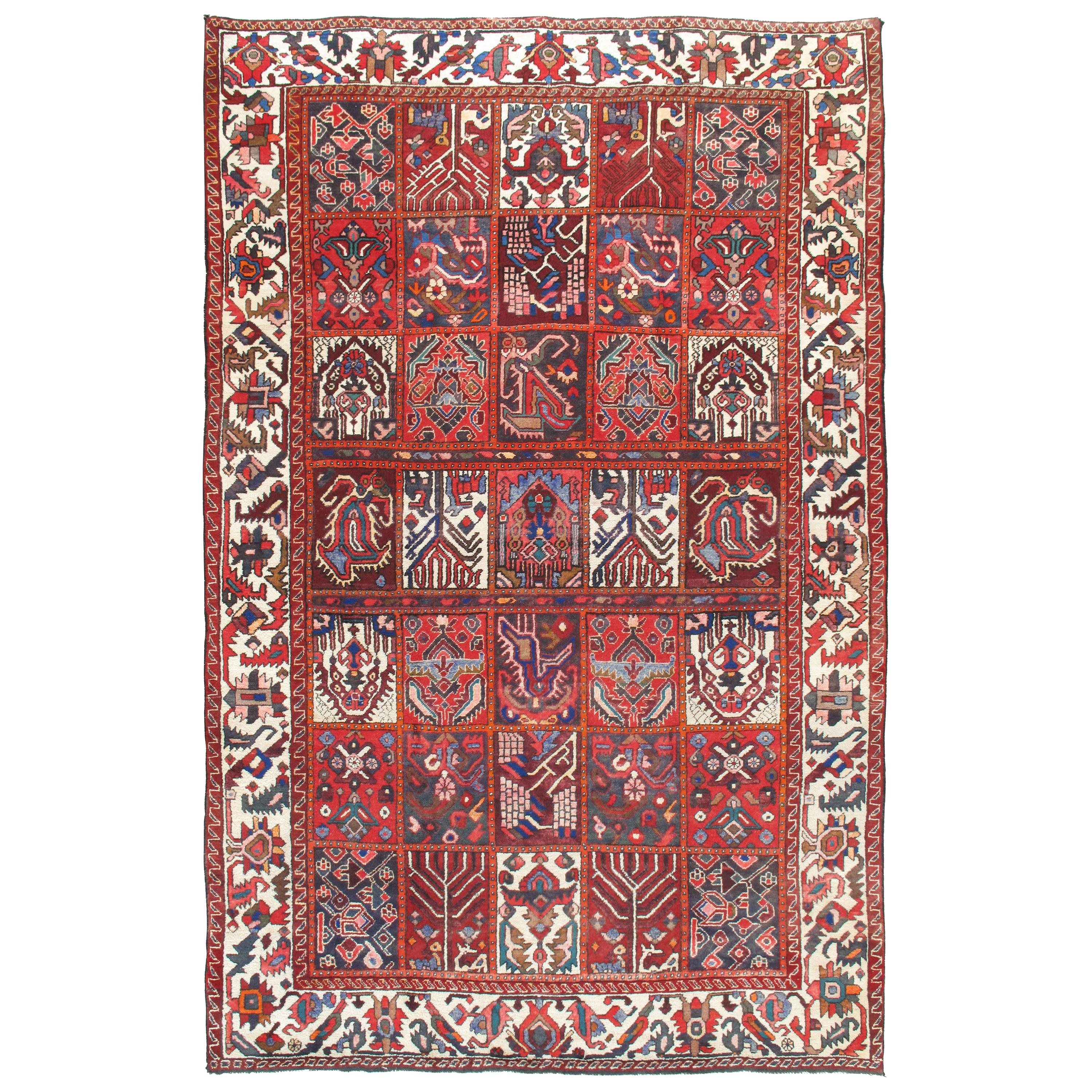 Vintage Red Hand Woven Oriental Rug For Sale at 1stDibs
