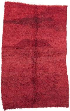 Vintage Red Beni MGuild Moroccan Rug, Abstract Expressionism Meets Maximalism