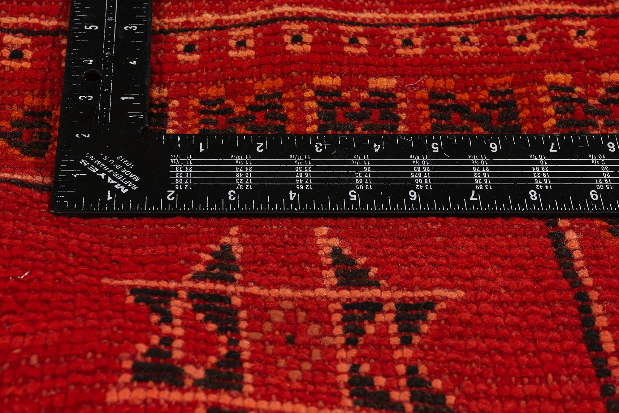 Wool Vintage Red  Beni MGuild Moroccan Rug, Bohemian Meets Maximalist Style For Sale