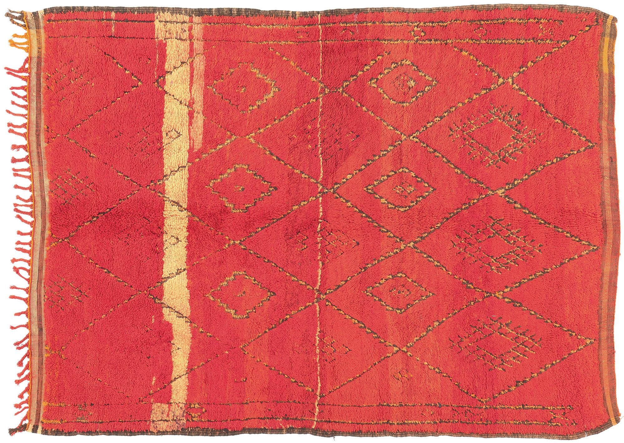 Vintage Red Beni MGuild Moroccan Rug  For Sale 3
