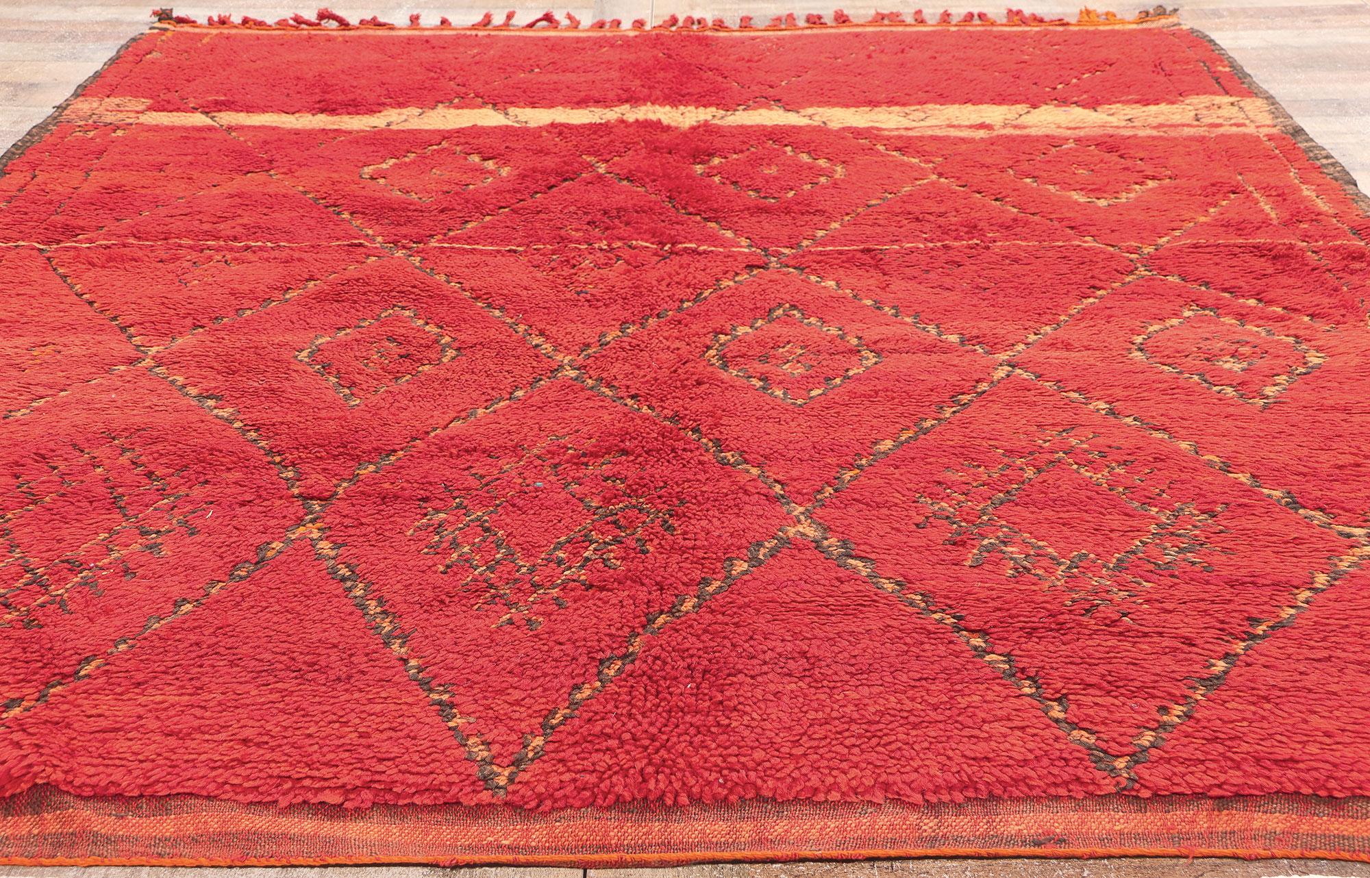 Vintage Red Beni MGuild Moroccan Rug  For Sale 1