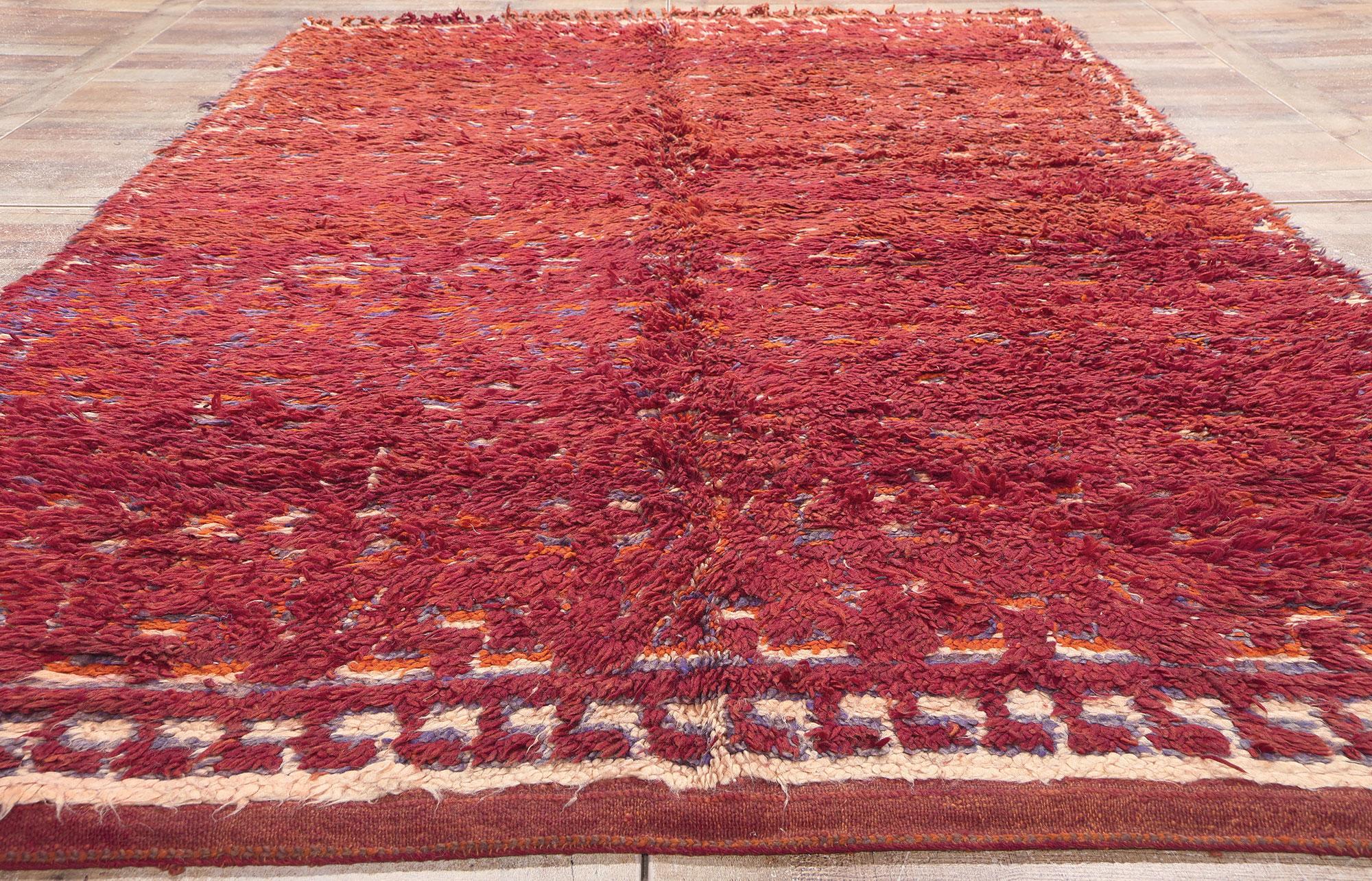 Vintage Red Beni MGuild Moroccan Rug  For Sale 1