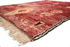 Vintage Red Beni Mrirt Moroccan Rug
