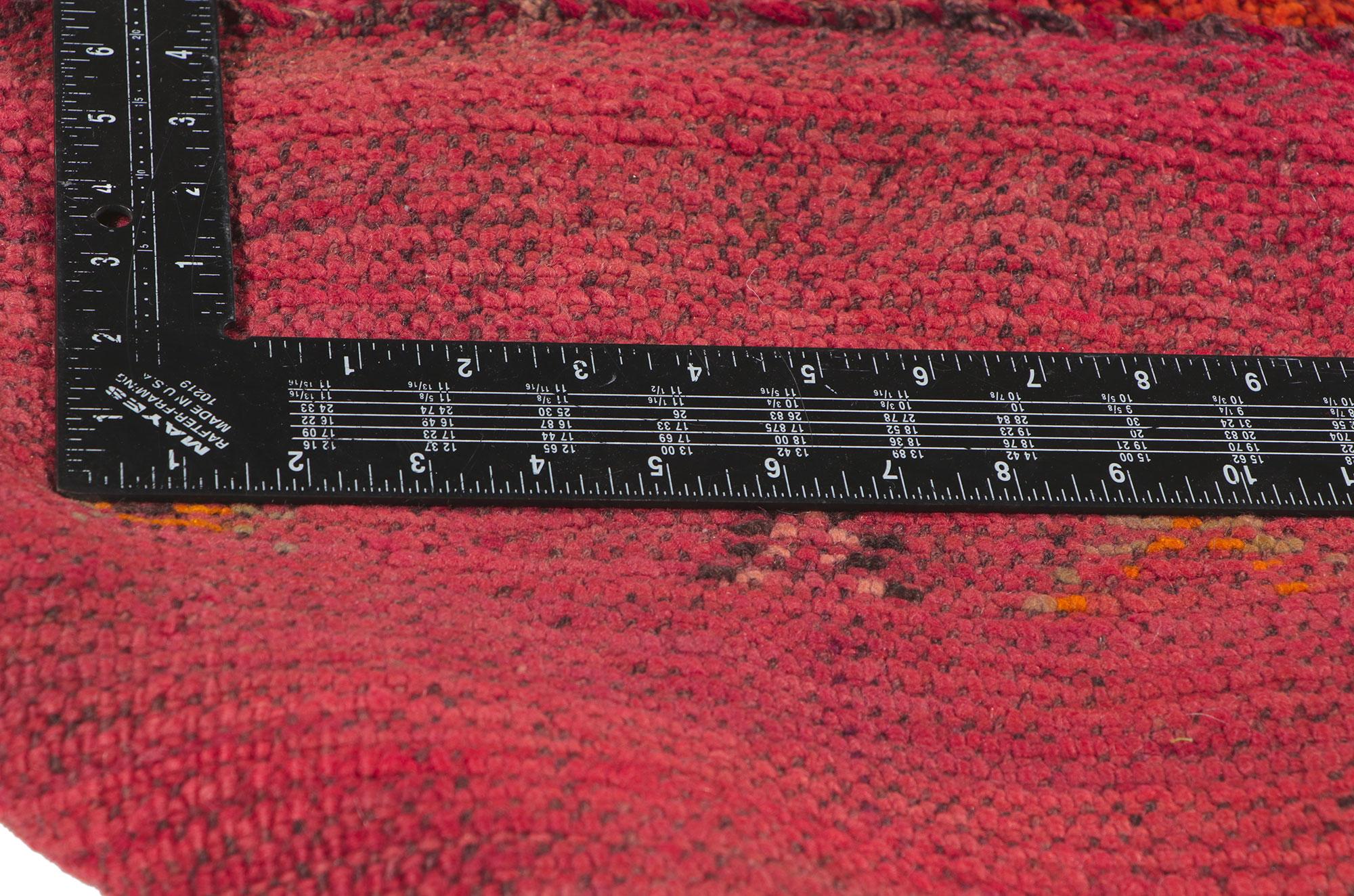 Hand-Knotted Vintage Red Beni Mrirt Moroccan Rug For Sale