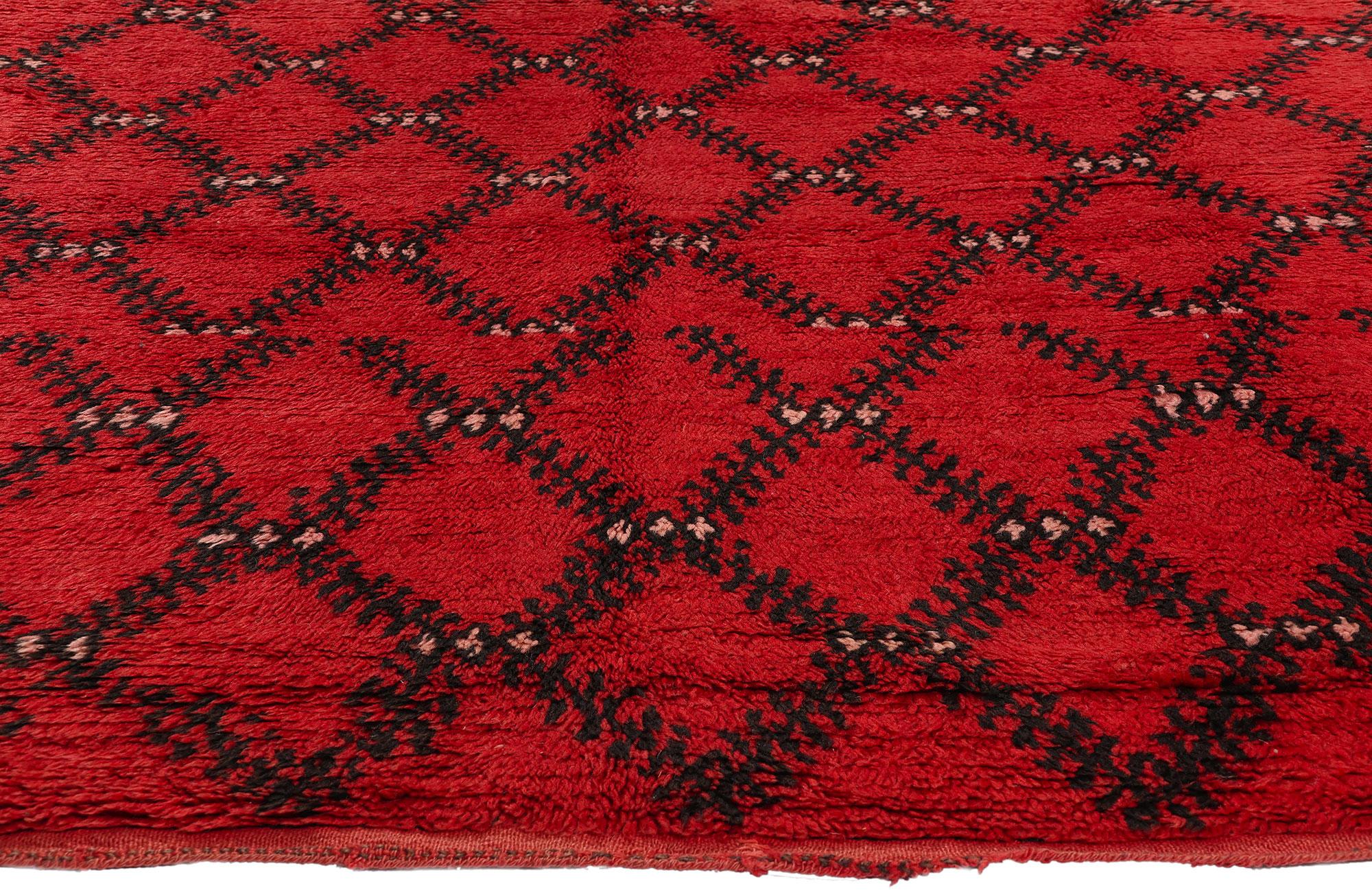 Marocain Tapis marocain Beni Mrirt rouge vintage en vente