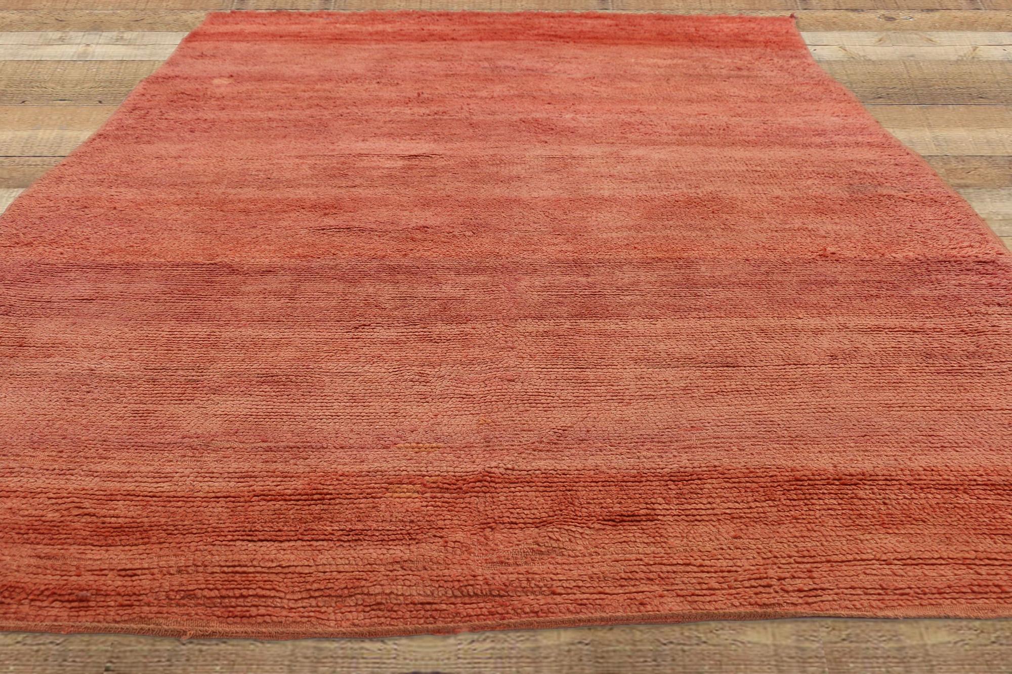 Wool Vintage Red Beni Mrirt Moroccan Rug For Sale
