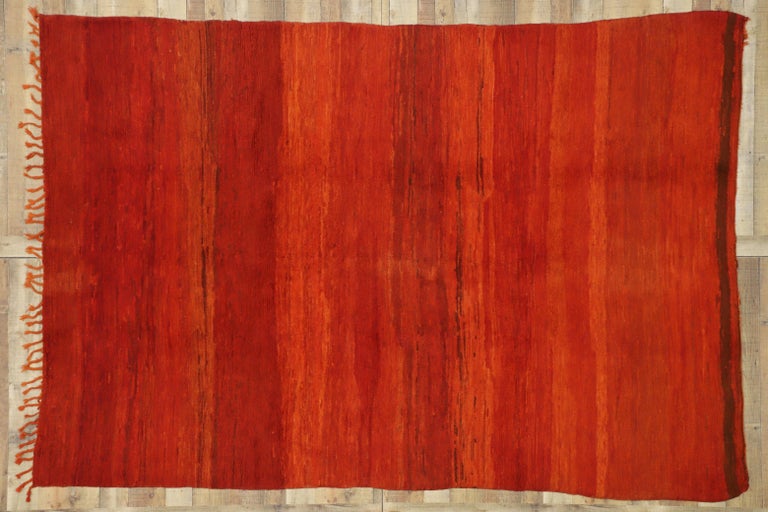 Vintage Red Beni Mrirt Moroccan Rug with Modern Style Inspired by Mark ...