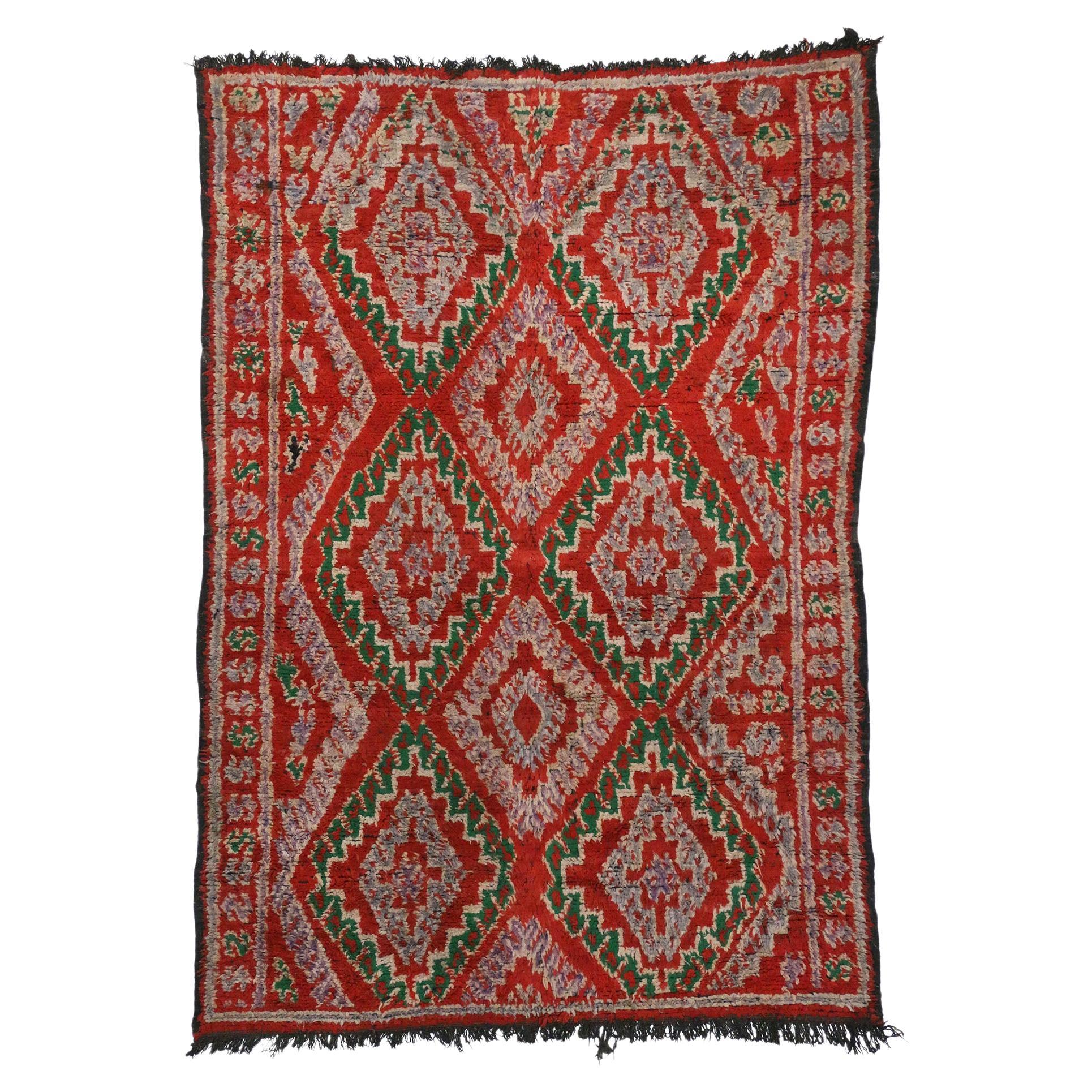 Vintage Red Berber Moroccan Rug, Maximalist Style Meets Nomadic Charm ...