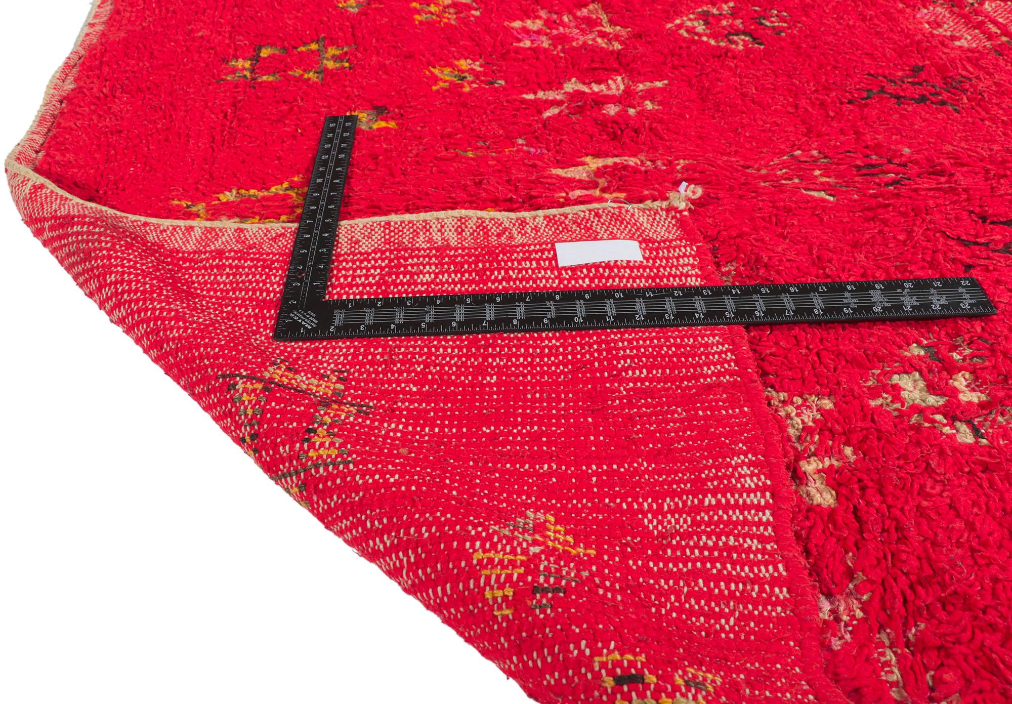 20th Century Vintage Red Berber Moroccan Rug with Tribal Style For Sale