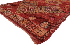 Vintage Red Boujad Moroccan Rug, Boho Jungalow Meets Nomadic Charm