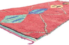 Vintage Red Boujad Moroccan Rug, Boho Jungalow Meets Tribal Enchantment