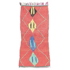 Marokkanischer roter Boujad-Teppich im Vintage-Stil, Boho Jungalow trifft auf Stammeskunst-Enchantment