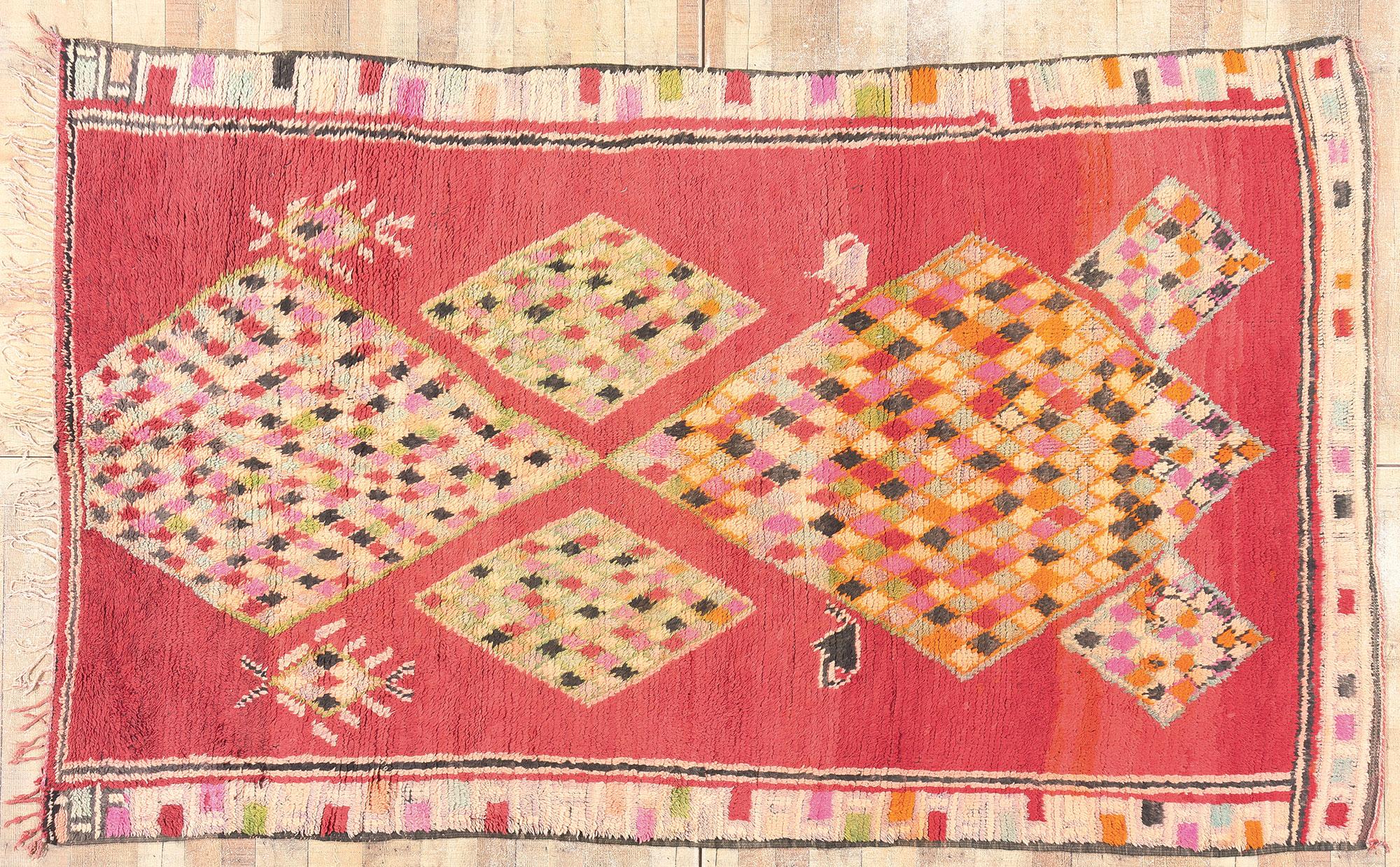Marokkanischer Boujad-Teppich, rot im Angebot 2