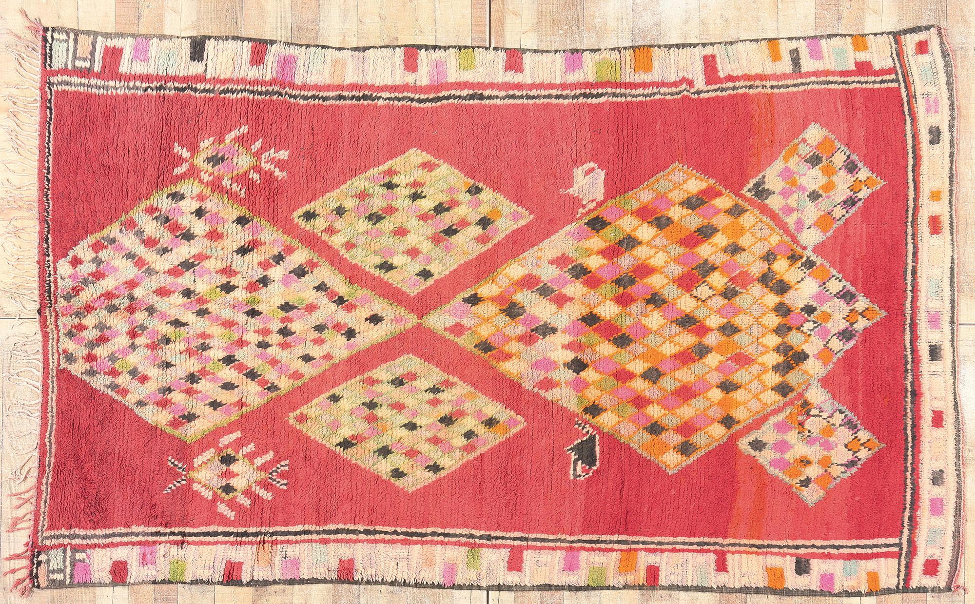 Tapis marocain rouge Boujad en vente 1