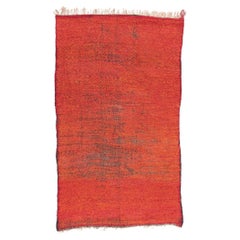 Vintage Red Boujad Moroccan Rug, Midcentury Elegance Meets Tribal Enchantment