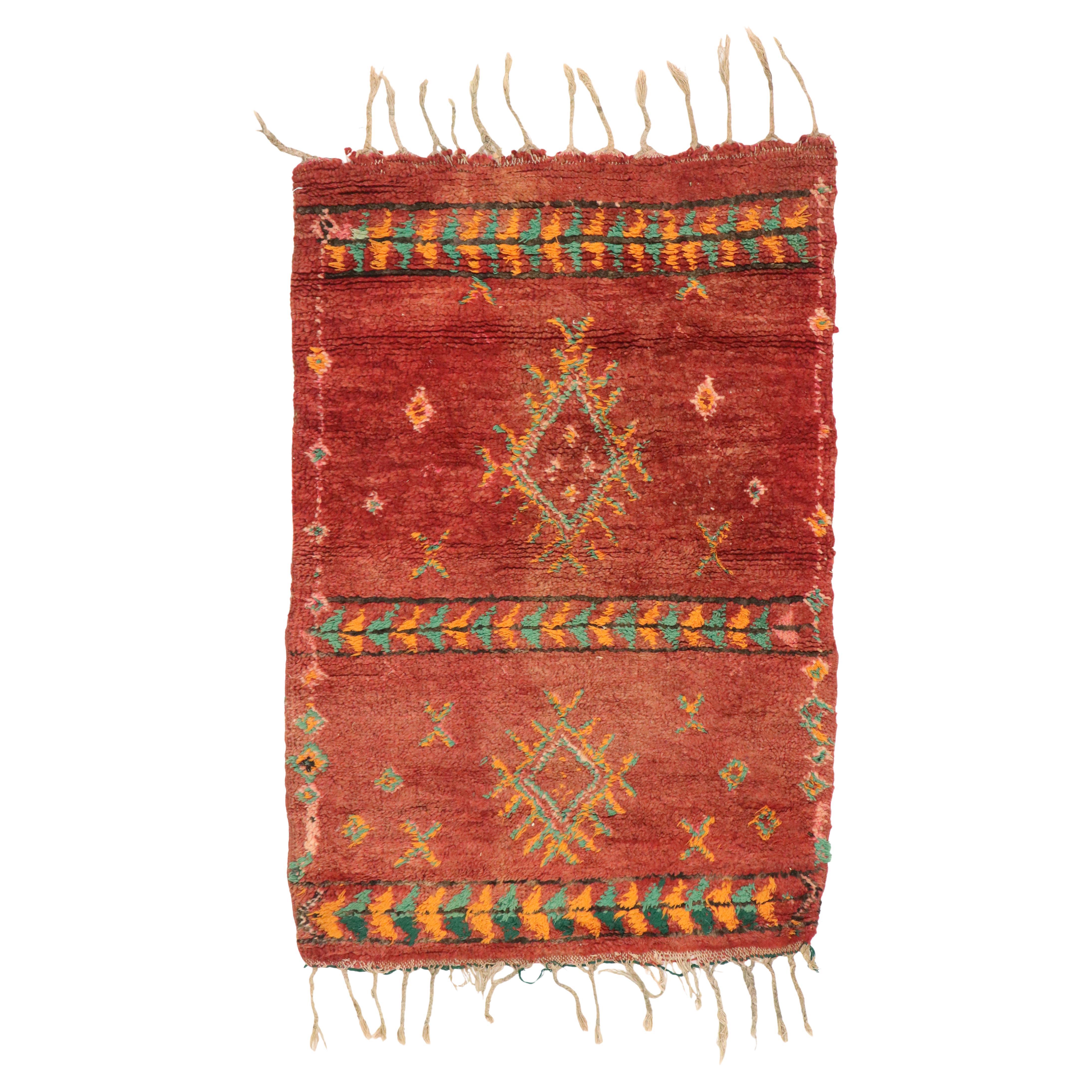 The Desert Talisman: A Vintage Boujad Moroccan Masterpiece of Nomadic Elegance For Sale