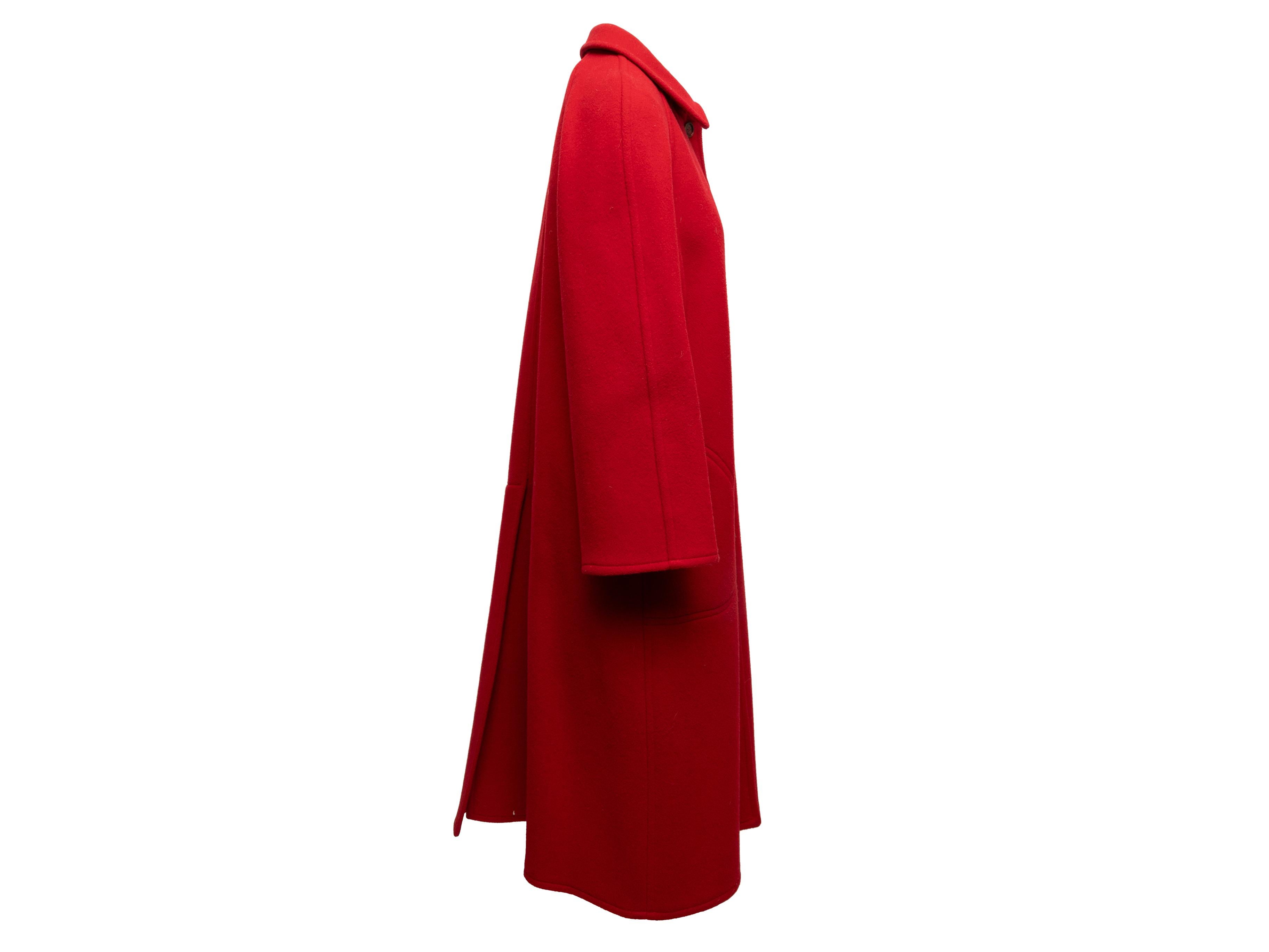 Rosso Vintage Red Calvin Klein Cappotto lungo bifoderato taglia M.L.A. in vendita