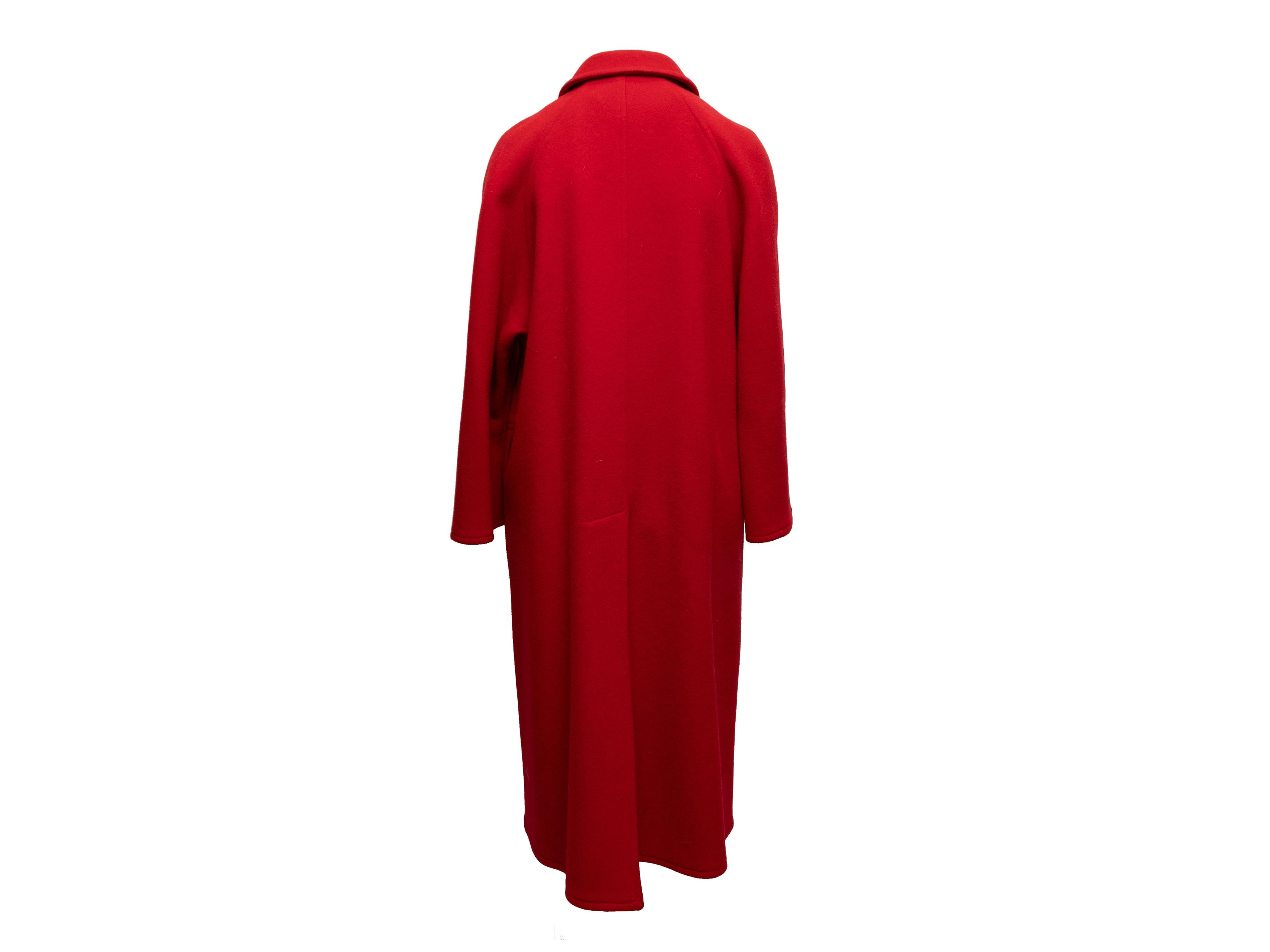 Vintage Red Calvin Klein Cappotto lungo bifoderato taglia M.L.A. In condizioni buone in vendita a New York, NY