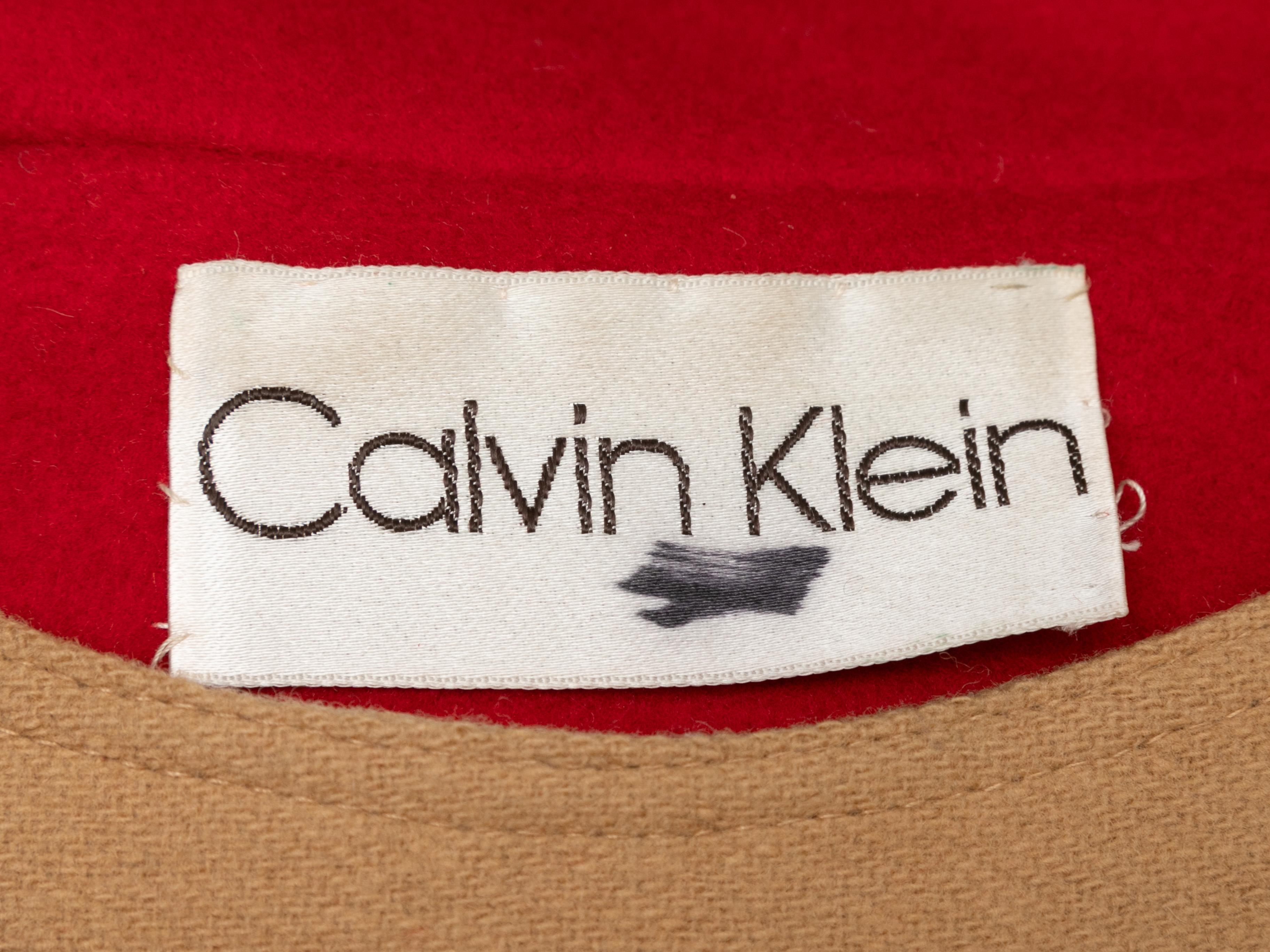 Donna Vintage Red Calvin Klein Cappotto lungo bifoderato taglia M.L.A. in vendita