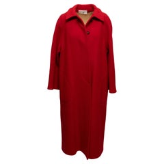 Vintage Red Calvin Klein Double-Lined Long Coat Size US M/L