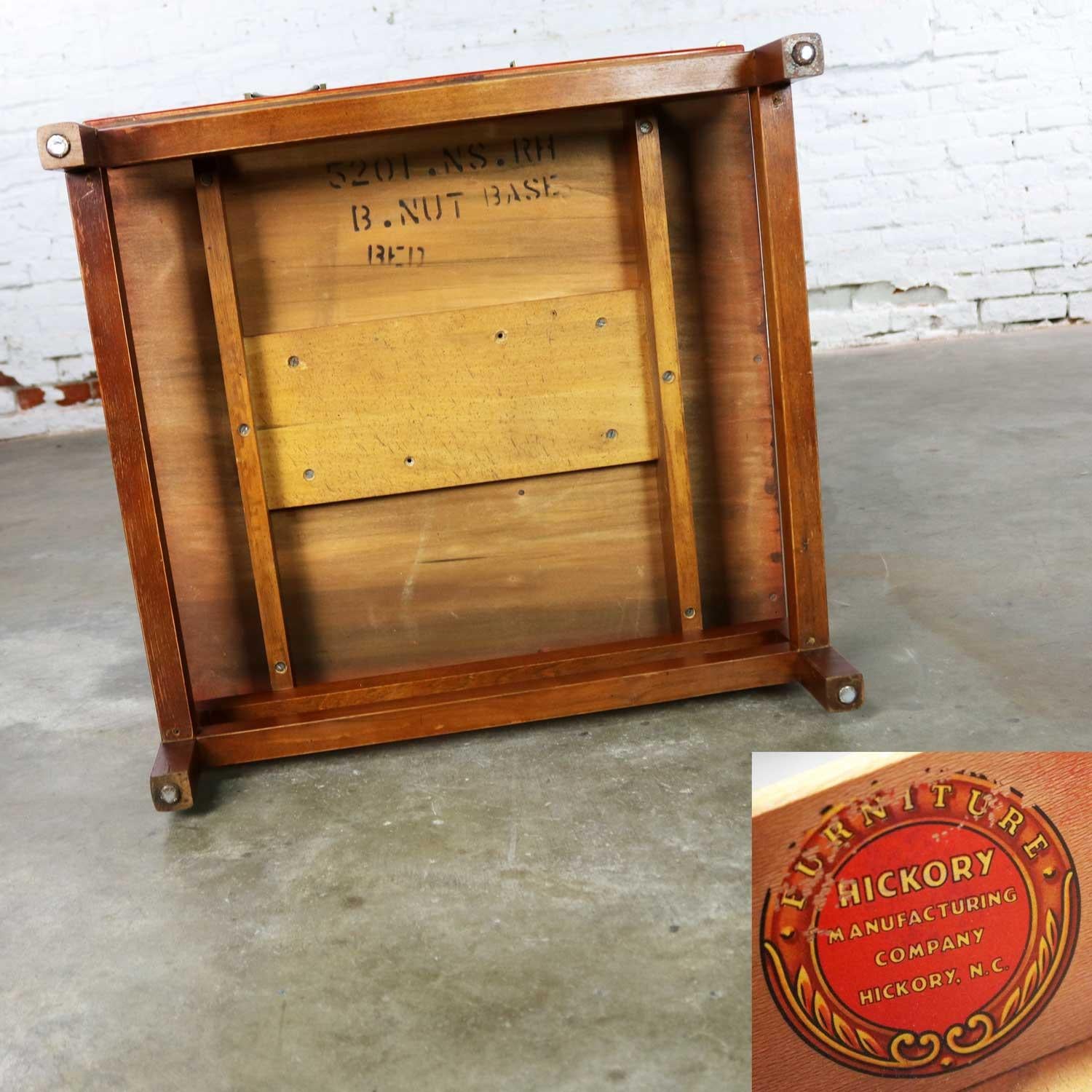 Vintage Red Campaign Style End Table Drawers and Door & Brass Detail by Hickory 38