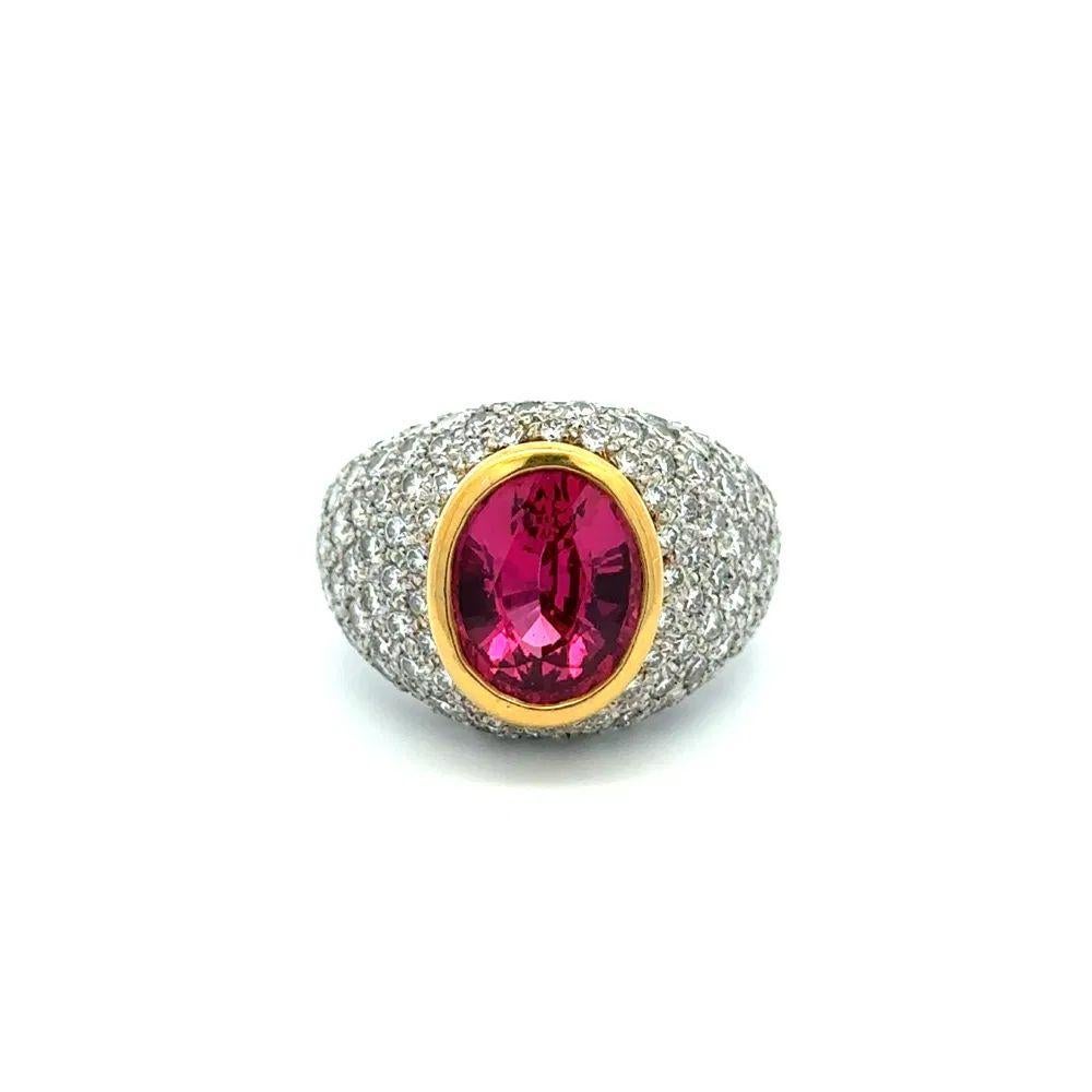 Modernista Anello Vintage Red Carpet con spinello rosa da 2,13 carati e diamanti RBC in oro in vendita