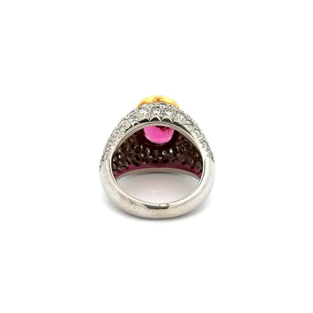 Taglio misto Anello Vintage Red Carpet con spinello rosa da 2,13 carati e diamanti RBC in oro in vendita