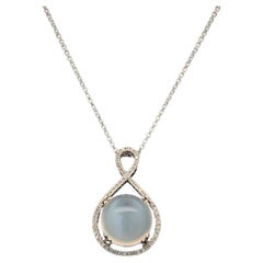 Vintage Red Carpet 8.08 Carat Moonstone Diamond Gold Statement Pendant Necklace