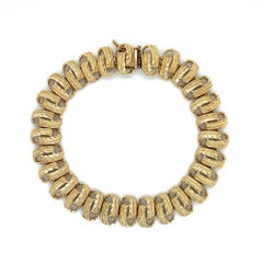Vintage Red Carpet Double Loop Weave Gold Link Statement Bracelet