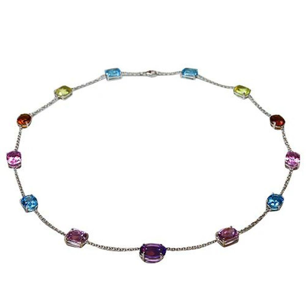 Collar de Oro Vintage Red Carpet Multi Gem Moderno en venta