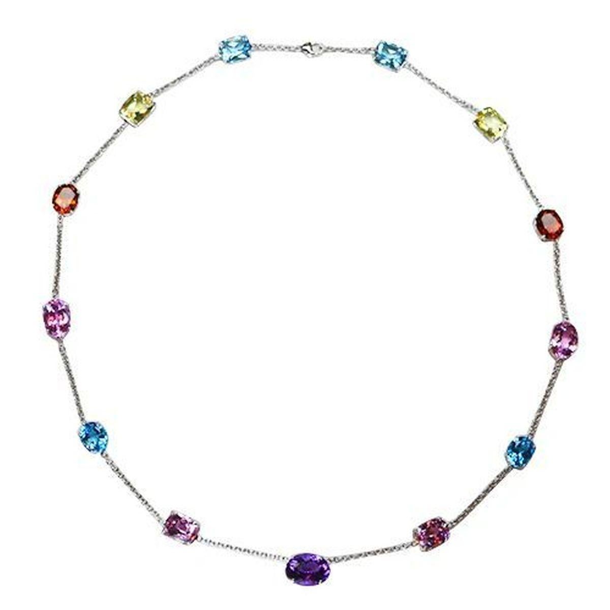 De las mujeres Collar de Oro Vintage Red Carpet Multi Gem en venta