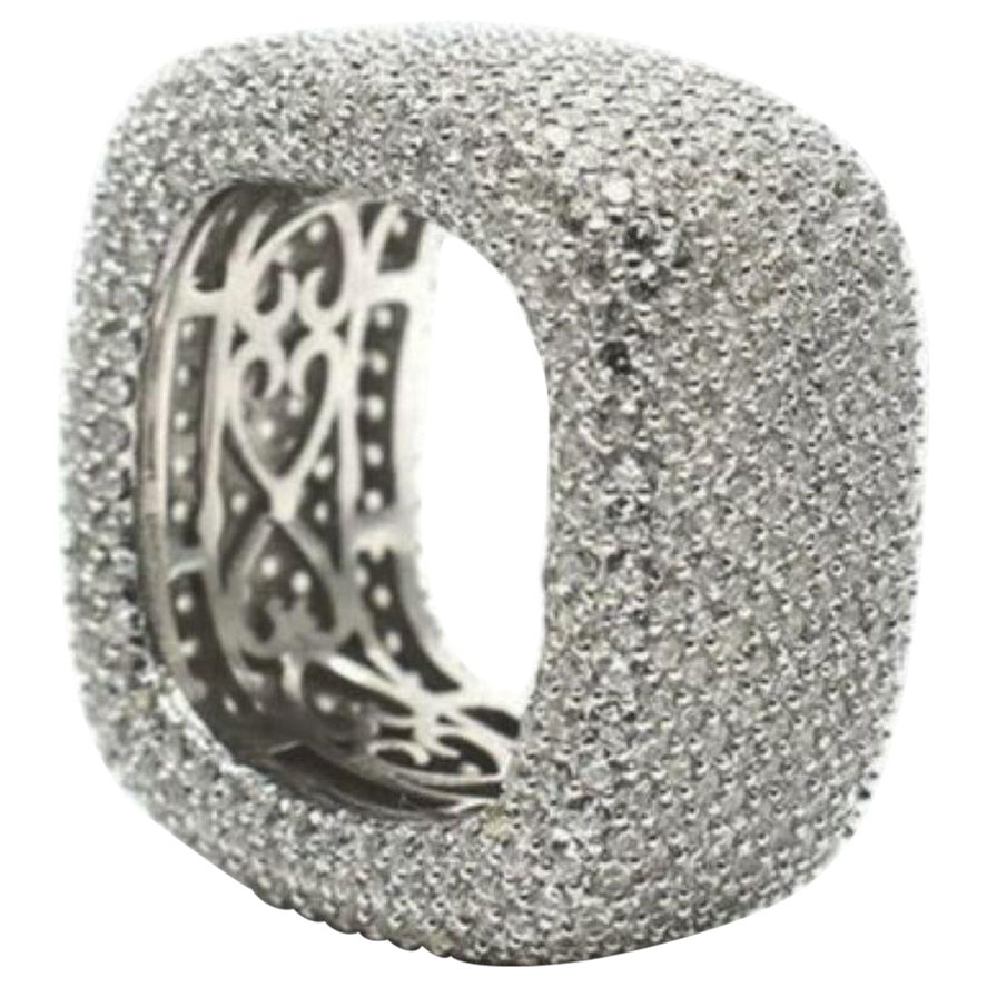 Anillo de plata de ley Vintage Red Carpet Sparkling Ice CZs Square en venta