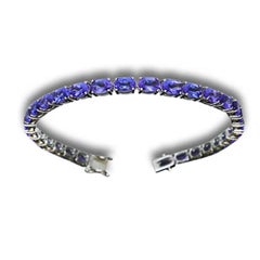 Vintage Red Carpet Tanzanite Gemstone Gold Bracelet