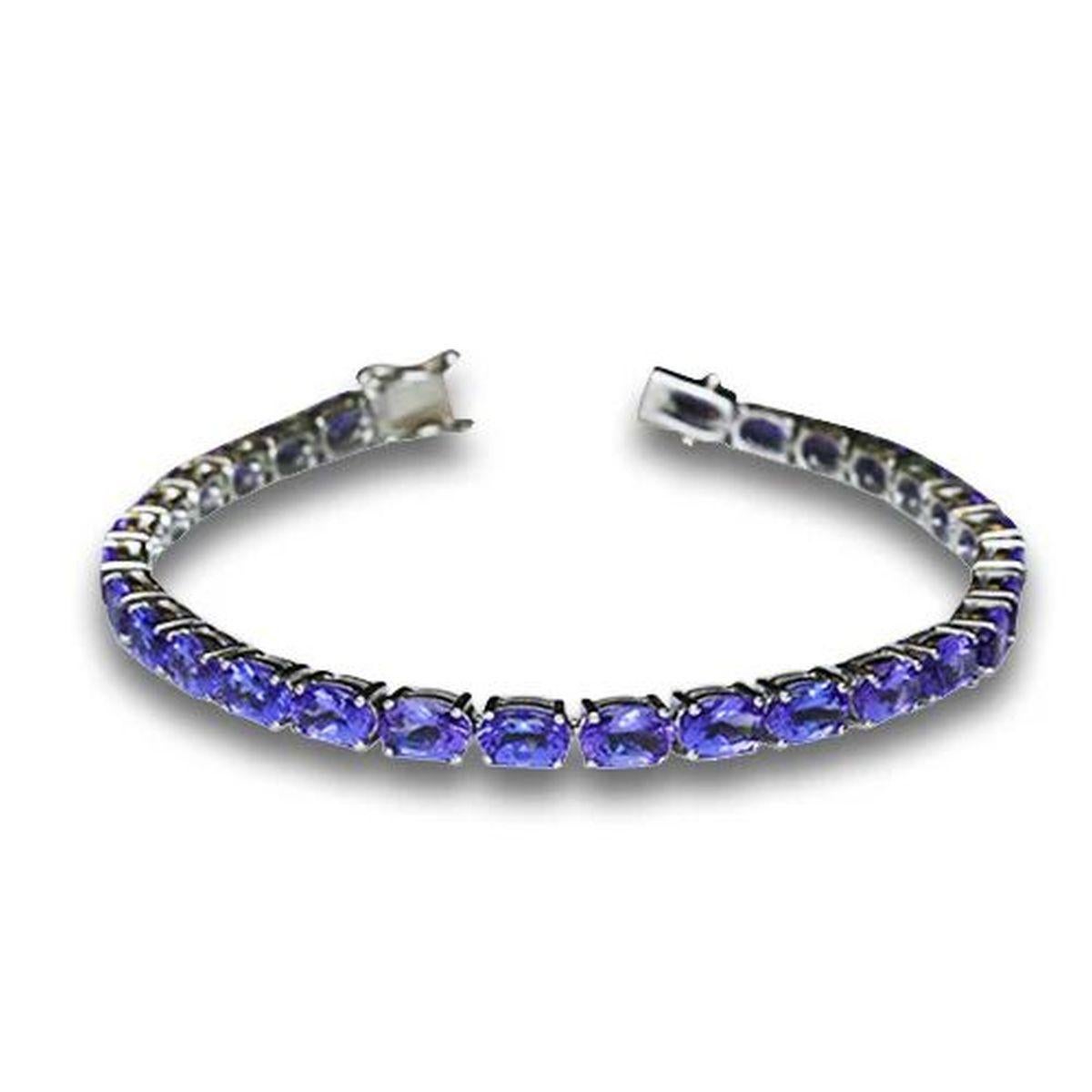 Modern Vintage Red Carpet Tanzanite Gemstone Gold Bracelet For Sale