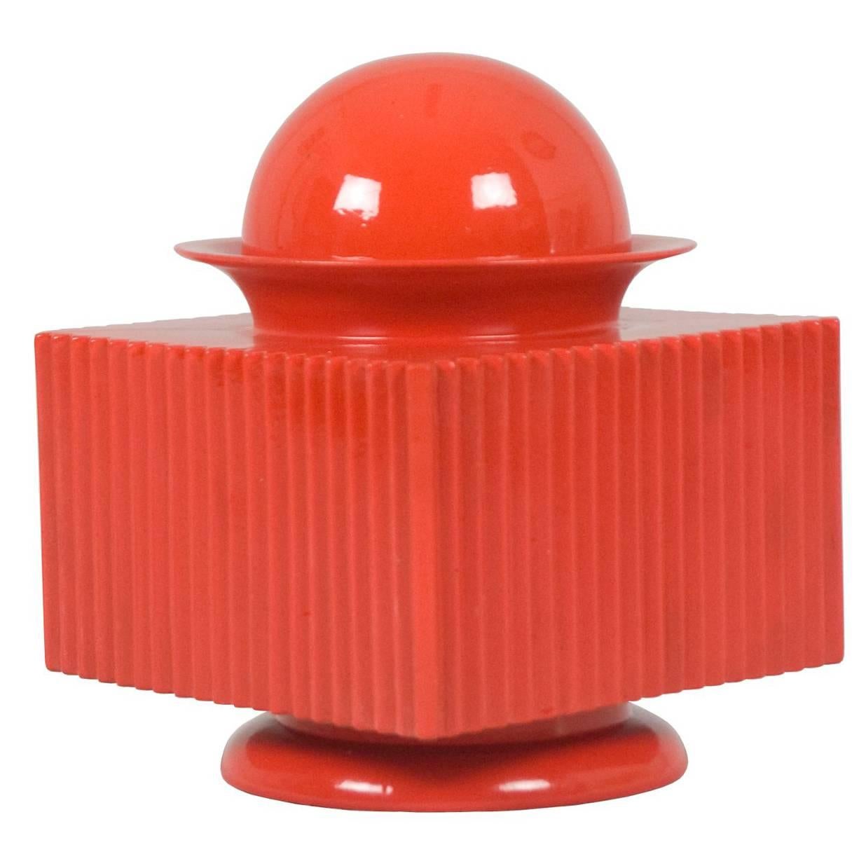 Vintage Red Ceramic Box by Sergio Asti for Cedit, 1970s