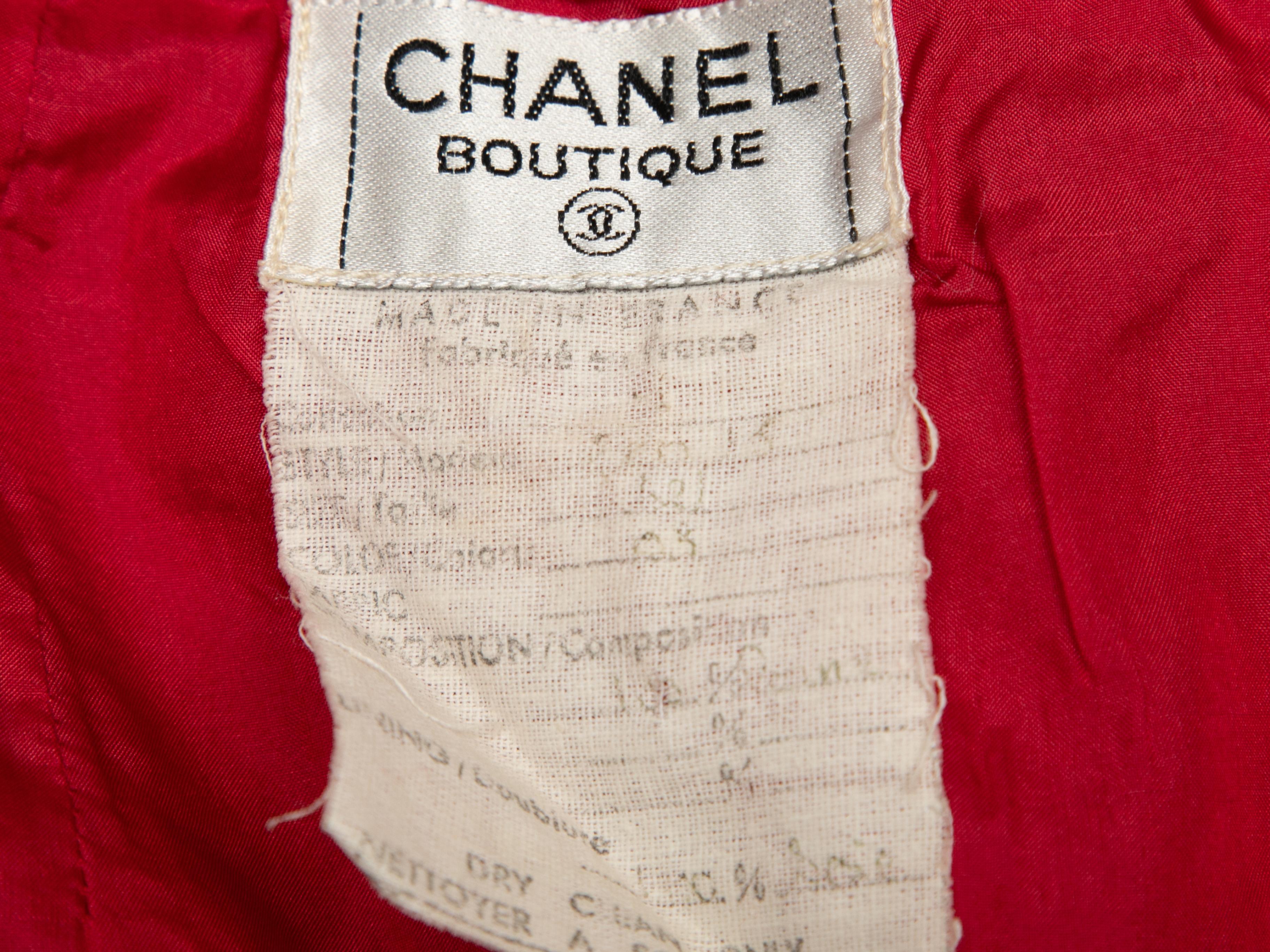 Vintage Red Chanel Boutique Wool Pencil Skirt Size US S 1