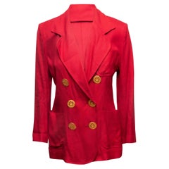 Vintage Red Christian Lacroix Double-Breasted Blazer Size US S