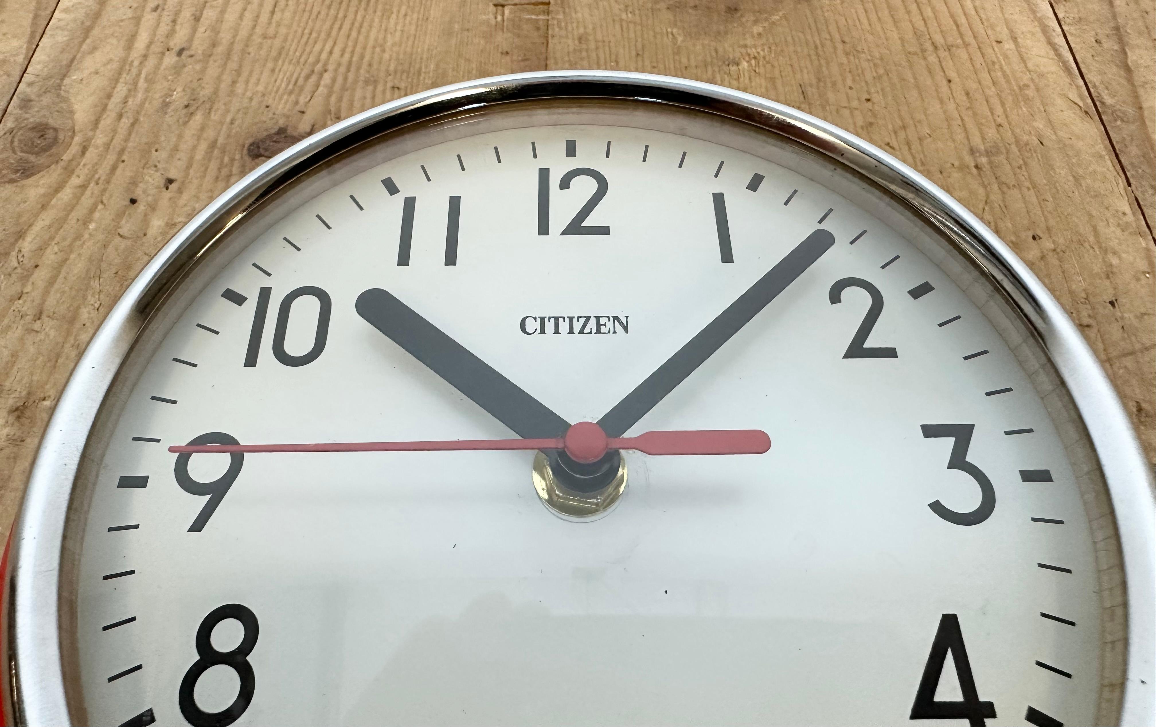 Vintage Red Citizen Maritime Wall Clock, 1970s For Sale 3