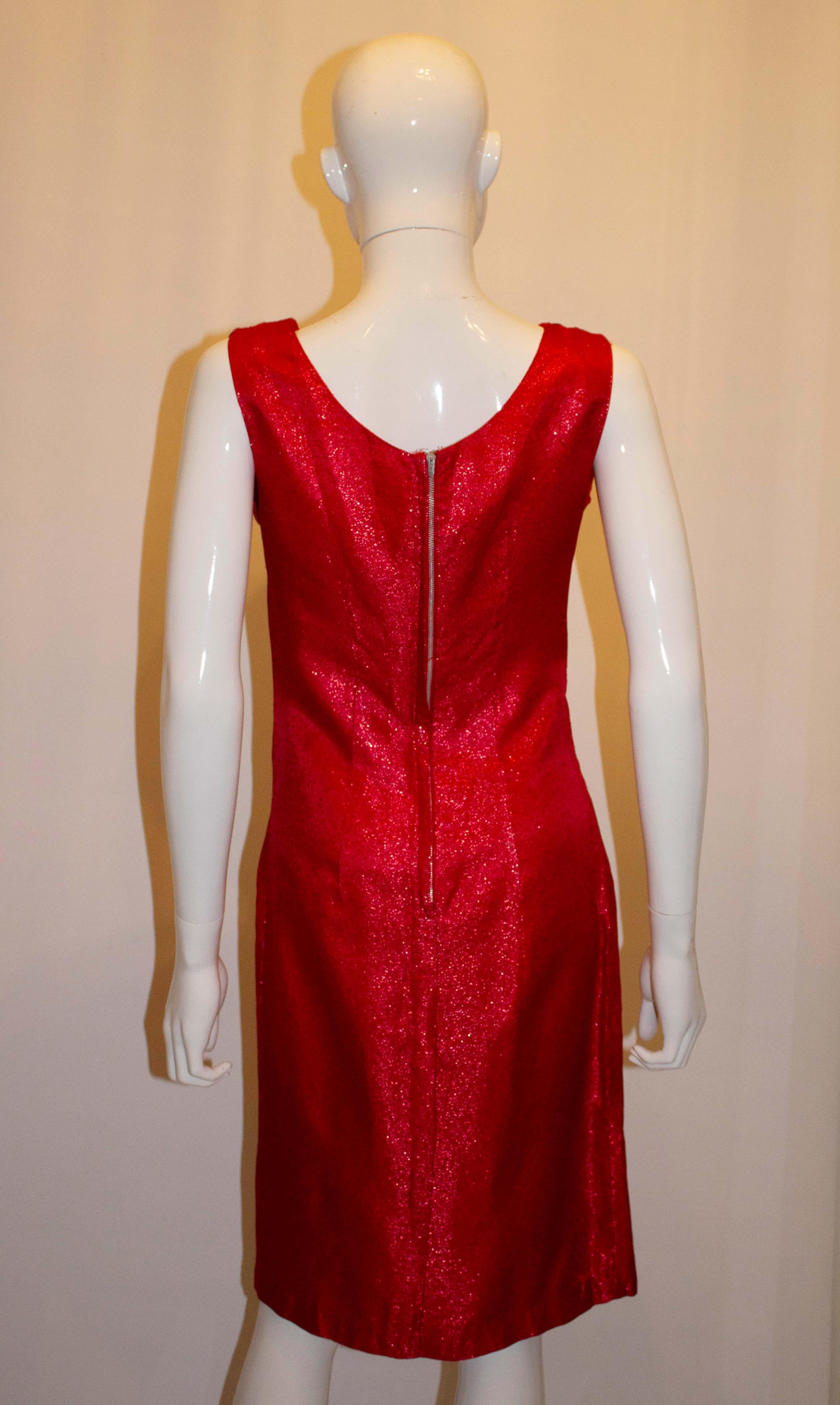 Vintage Red Cocktail Dress In Good Condition For Sale In London, GB