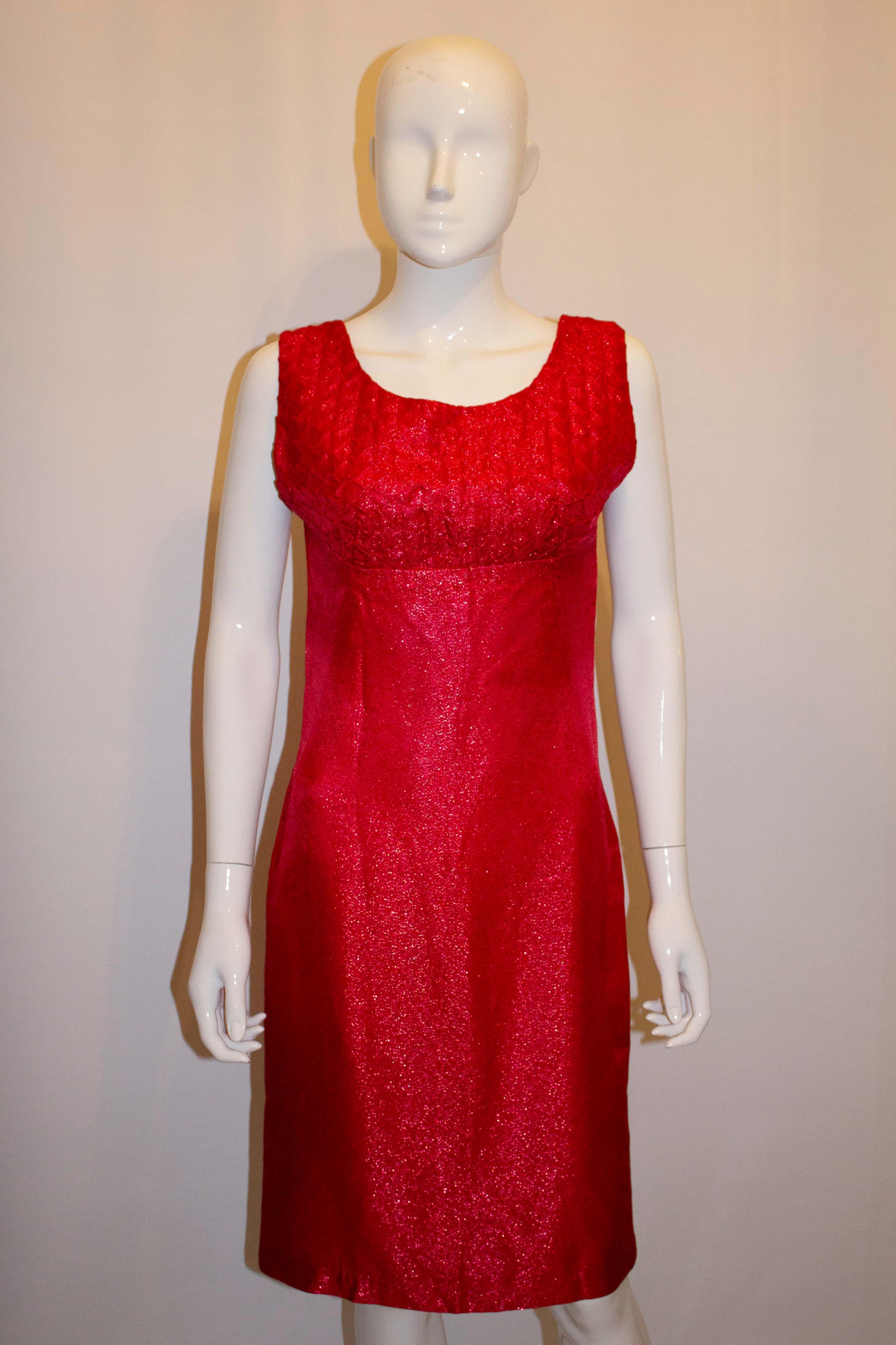 Vintage Red Cocktail Dress For Sale 2