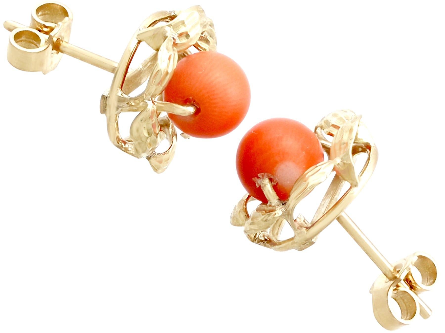 coral earrings studs