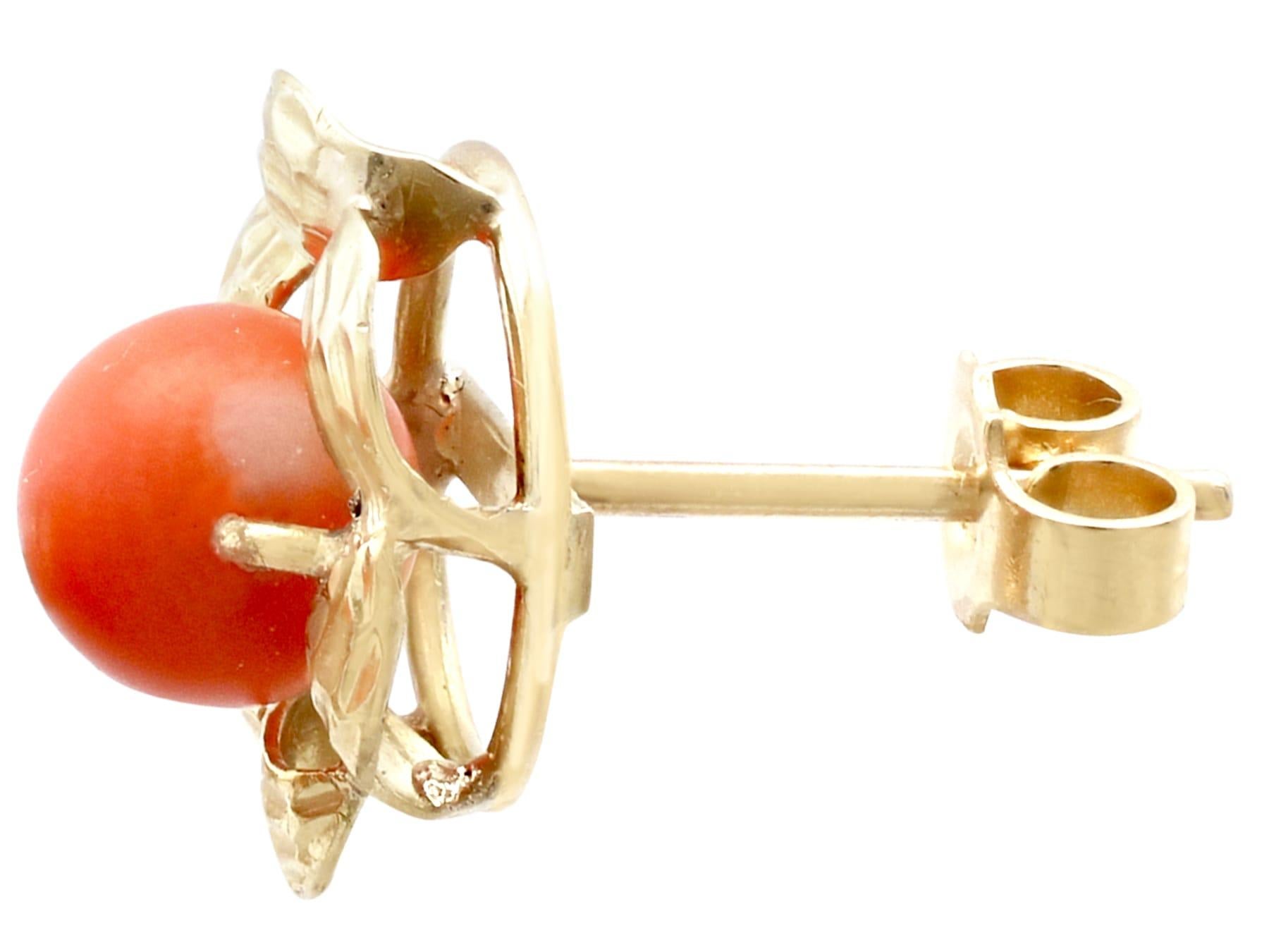 coral ear studs